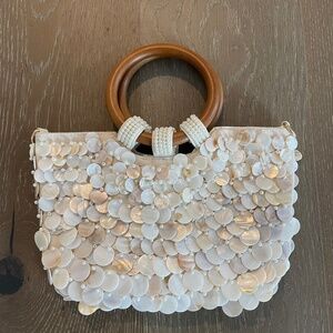 Viral Mother of Pearl Shell Beaded Purse Handbag